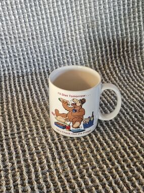 White Novelty 'I'll Diet Tomorrow' Ceramic Coffee Mug